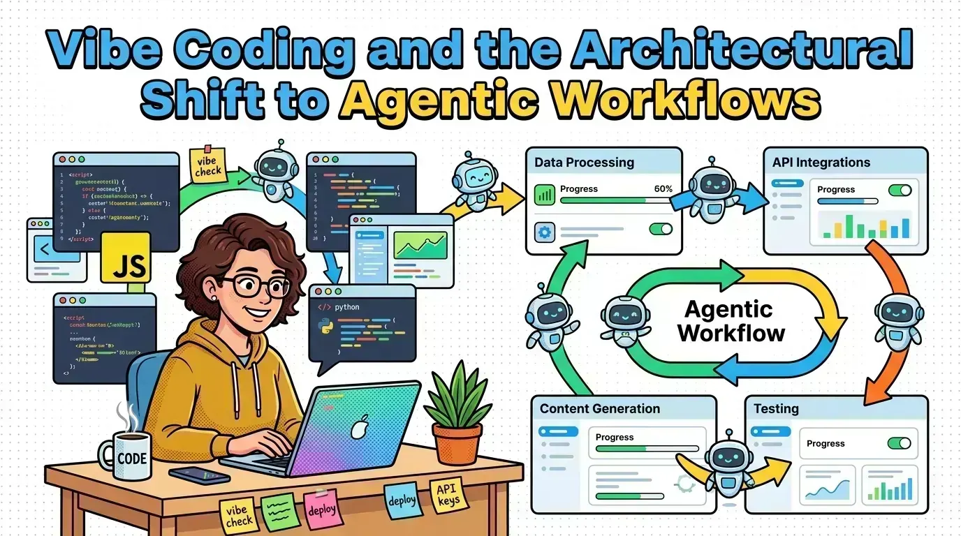 Pop-art illustration of an architect orchestrating agentic AI loops across tools
