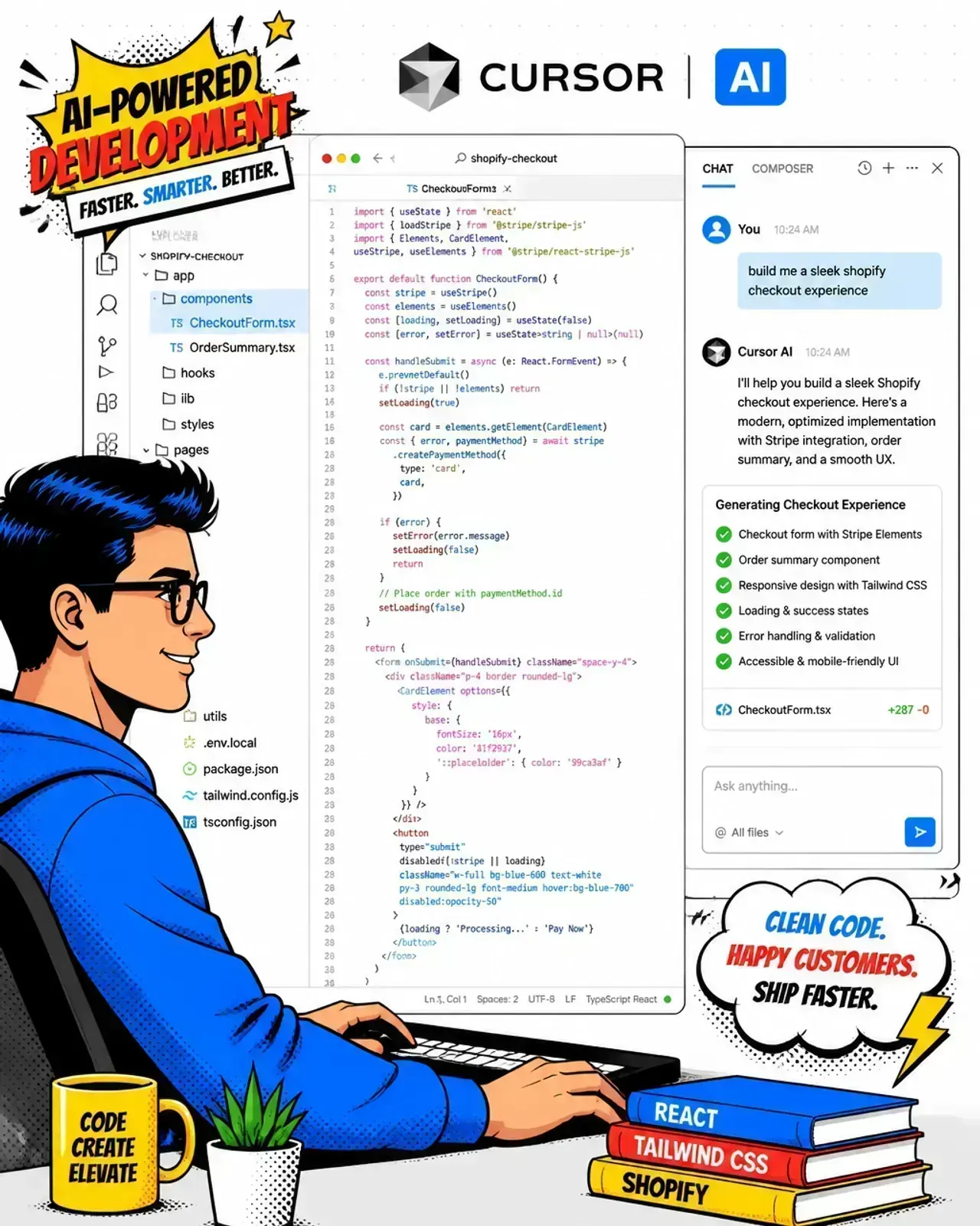 AI-powered IDE pairing with a developer